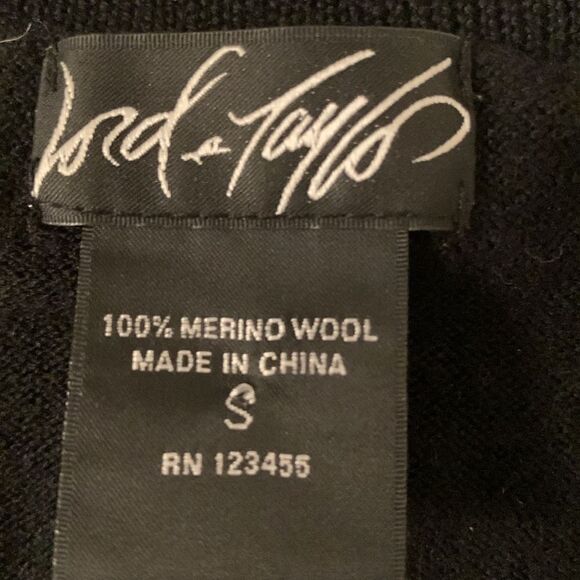 Lord & Taylor Merino Wool Round Neck Long Sleeve Black Women’s Sweater Size S - Picture 5 of 6